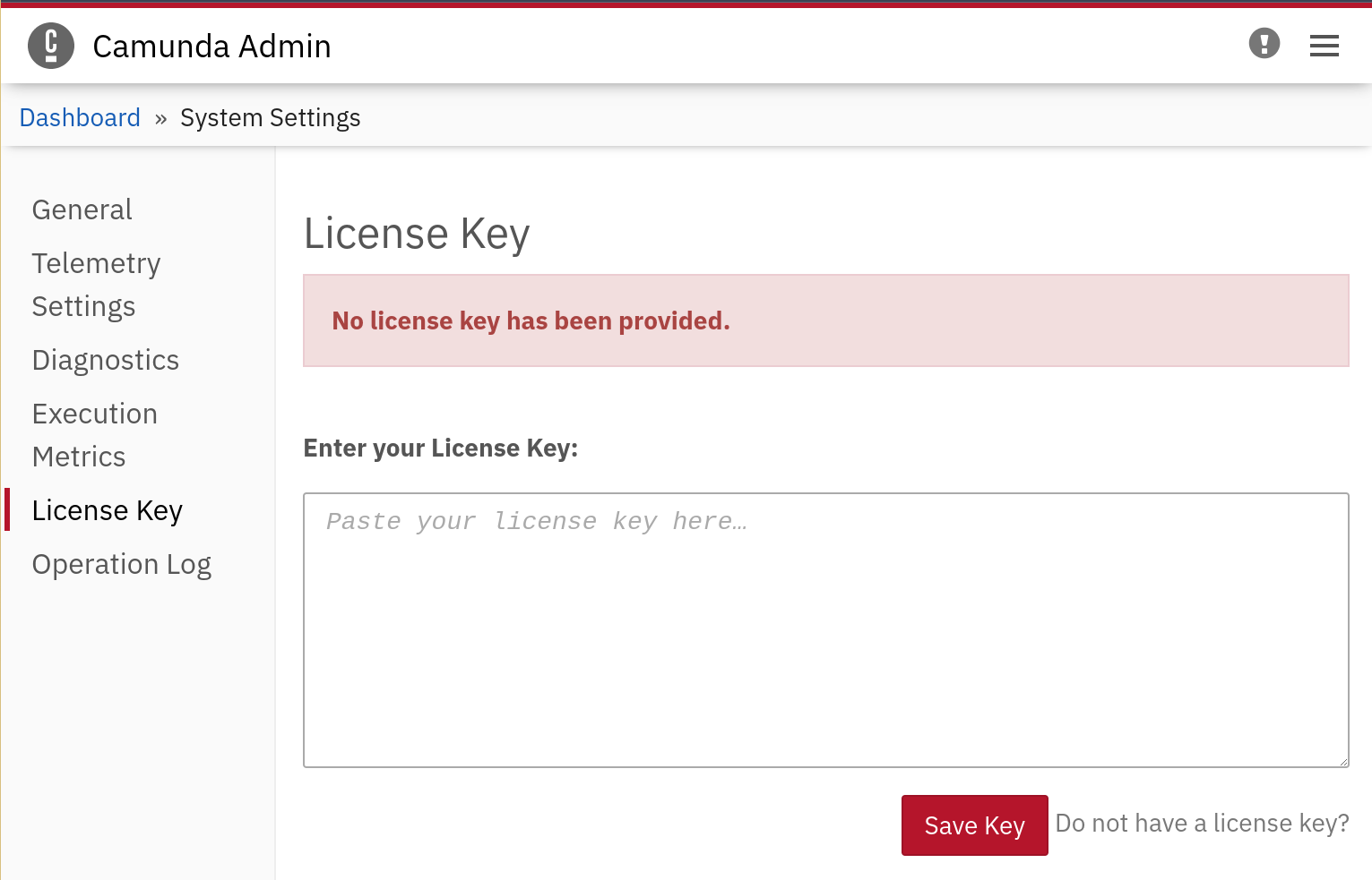 admin add licence key